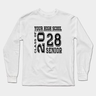 High School Senior 2028 Class of 2028 Graduate College Long Sleeve T-Shirt